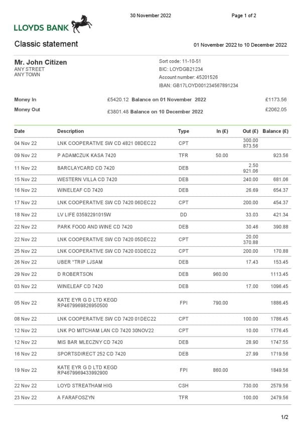 USA-Lloyds-bank-statement-Word-and-PDF-template-2-pages-1.jpg USA Lloyds bank statement, Word and PDF template, 2 pages