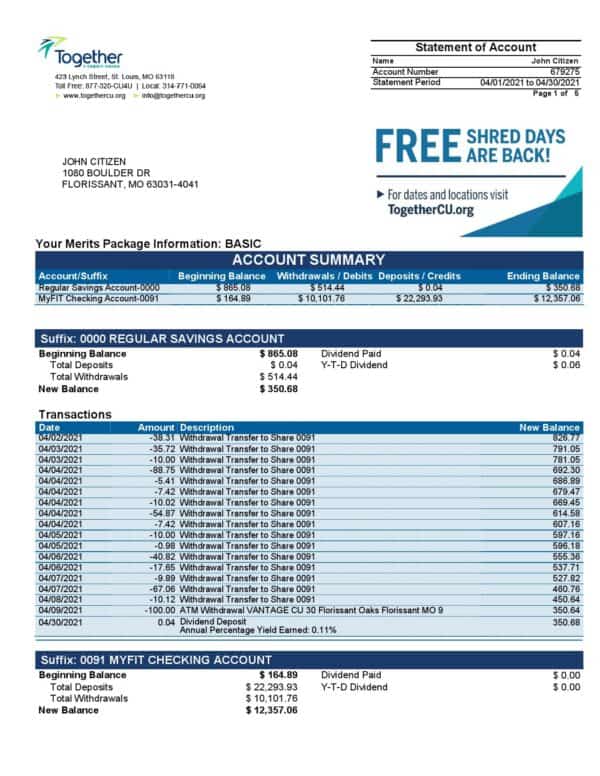 USA-Missouri-Together-Credit-Union-bank-statement-template-in-Word-and-PDF-format-6-pages-1.jpg USA Missouri Together Credit Union bank statement template in Word and PDF format (6 pages)