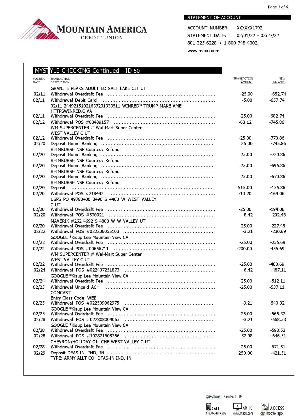 USA-Mountain-America-Credit-Union-bank-statement-Word-and-PDF-template-6-pages-3.jpg USA Mountain America Credit Union bank statement, Word and PDF template, 6 pages - Image 3