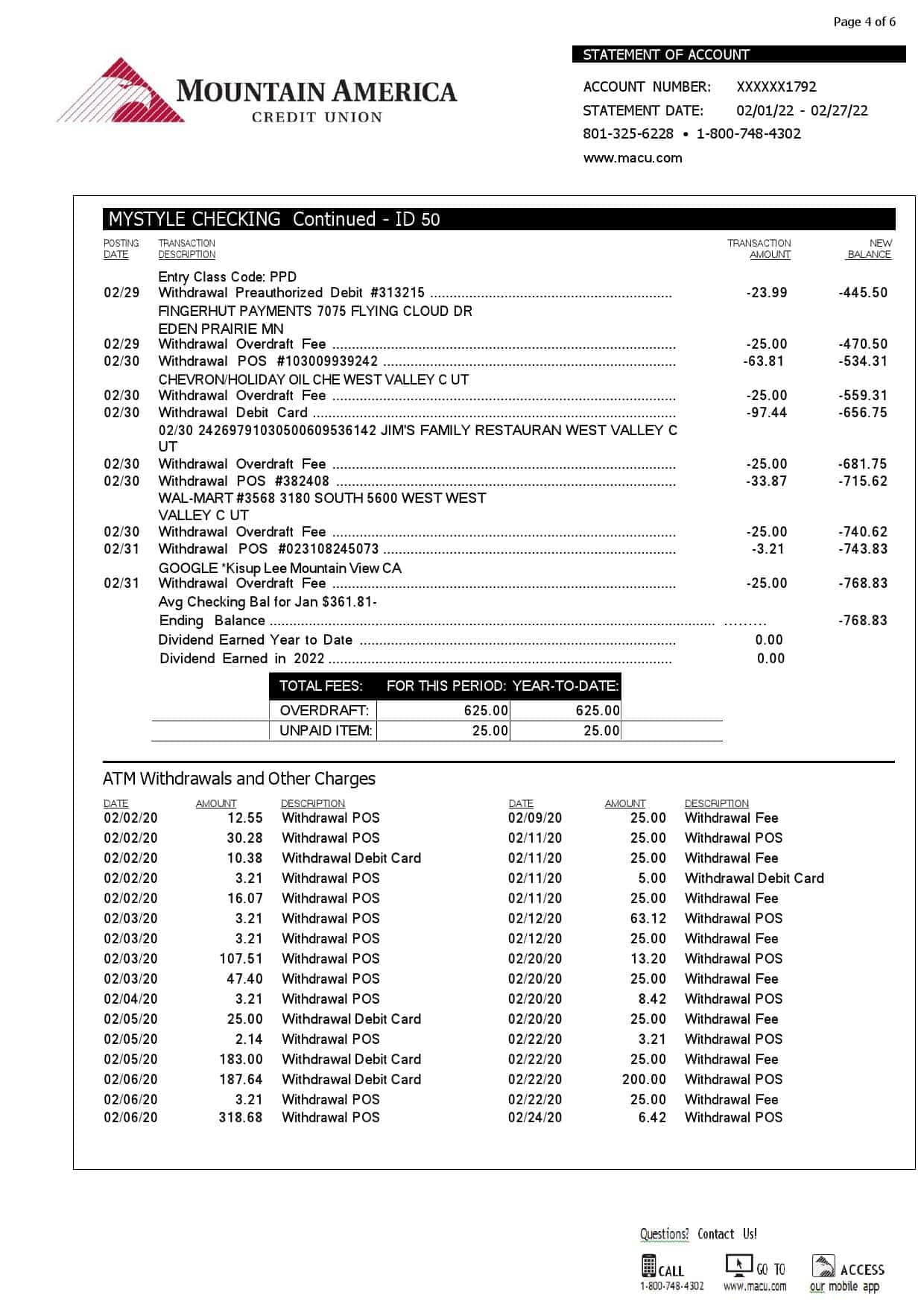 USA-Mountain-America-Credit-Union-bank-statement-Word-and-PDF-template-6-pages-4.jpg USA Mountain America Credit Union bank statement, Word and PDF template, 6 pages - Image 4