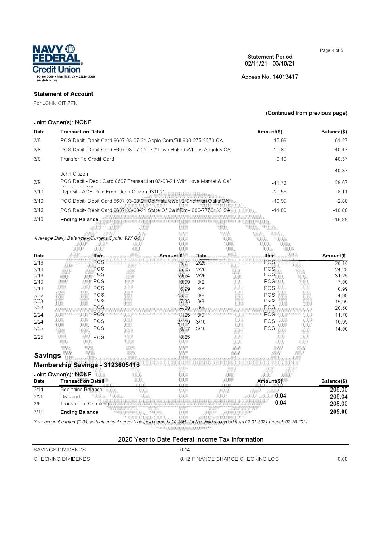 USA-Navy-Federal-5-pages_000004.jpg USA Navy Federal Union bank statement template in Excel and PDF format (5 pages) - Image 4