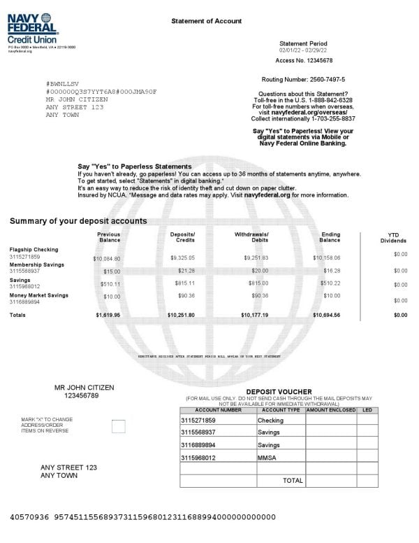 USA-Navy-Federal-bank-statement-Word-and-PDF-template-9-pages-1.jpg USA Navy Federal bank statement, Word and PDF template, 9 pages