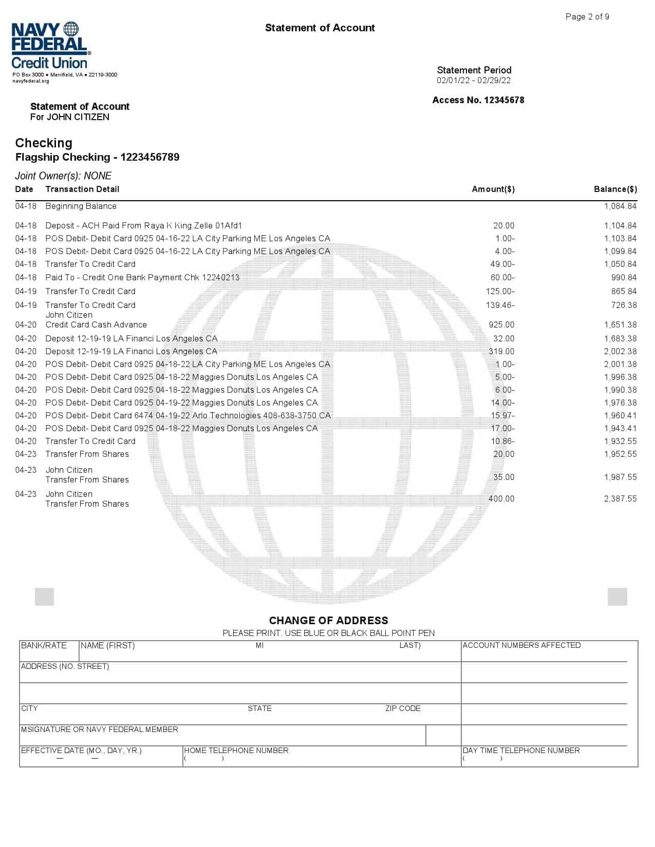 USA-Navy-Federal-bank-statement-Word-and-PDF-template-9-pages-2.jpg USA Navy Federal bank statement, Word and PDF template, 9 pages - Image 2