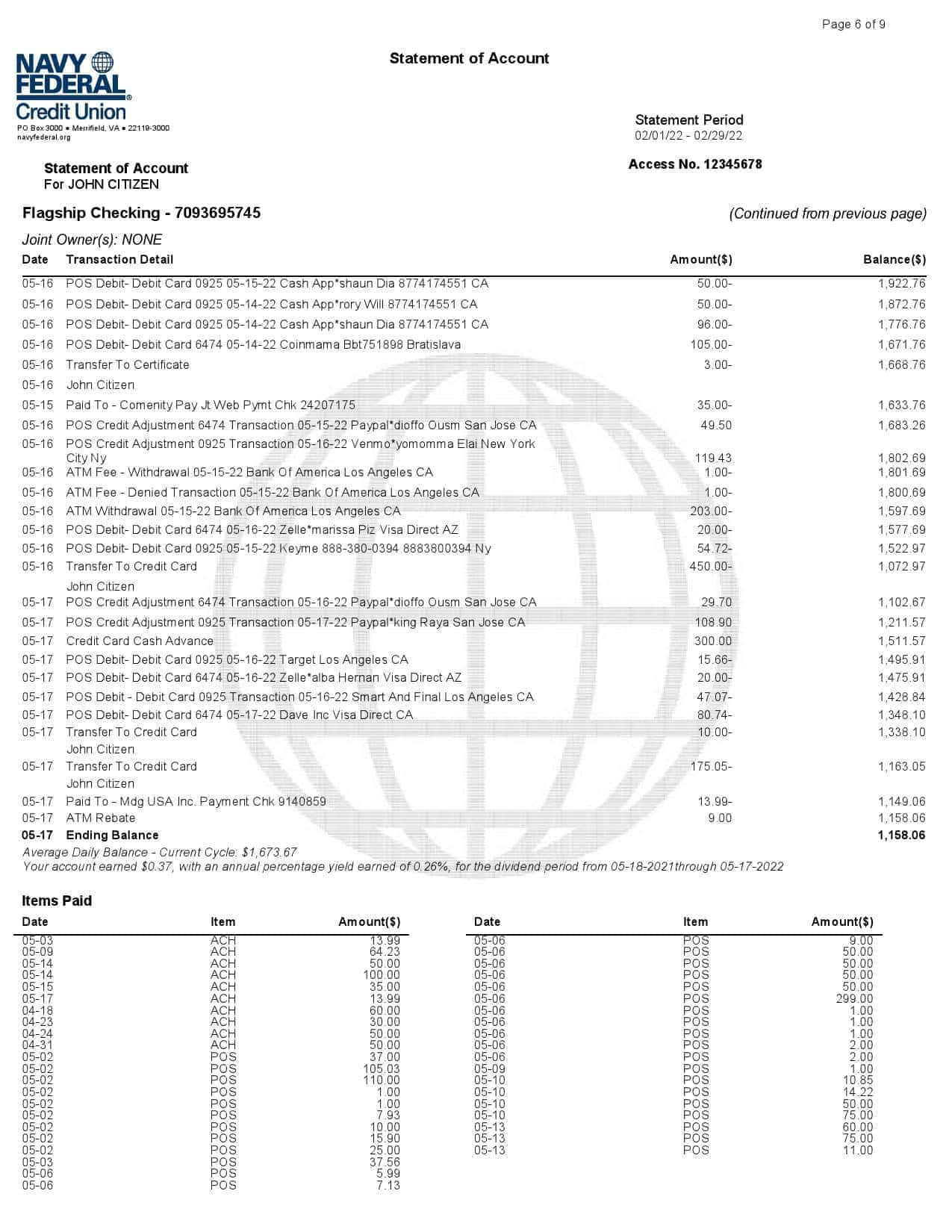 USA-Navy-Federal-bank-statement-Word-and-PDF-template-9-pages-6.jpg USA Navy Federal bank statement, Word and PDF template, 9 pages - Image 6