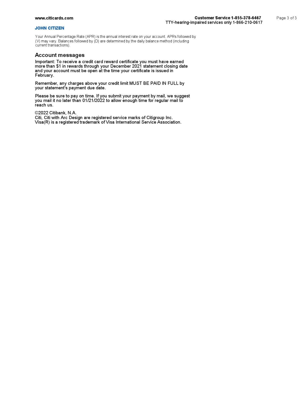 USA-New-Jersey-Costco-card-by-Citi-bank-statement-4-pages_000003.jpg USA Costco Anywhere Visa Card by Citi bank statement, Word and PDF template, 4 pages - Image 3