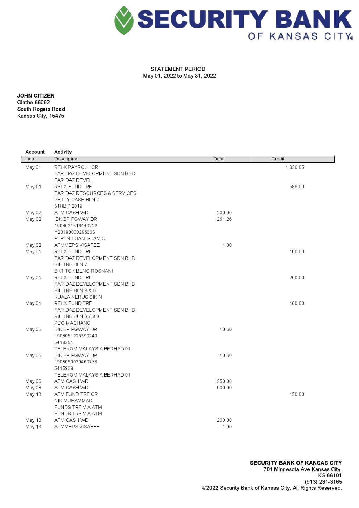 USA-Security-Bank-of-Kansas-city-bank-statement-Word-and-PDF-template.jpg USA Security Bank of Kansas city bank statement Word and PDF template