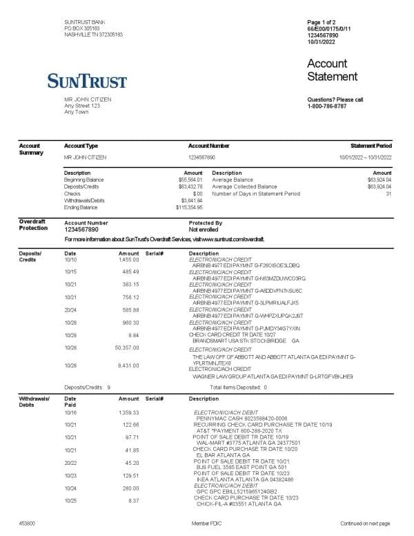 USA-SunTrust-bank-statement-Word-and-PDF-template-2-pages-1.jpg USA SunTrust bank statement, Word and PDF template, 2 pages