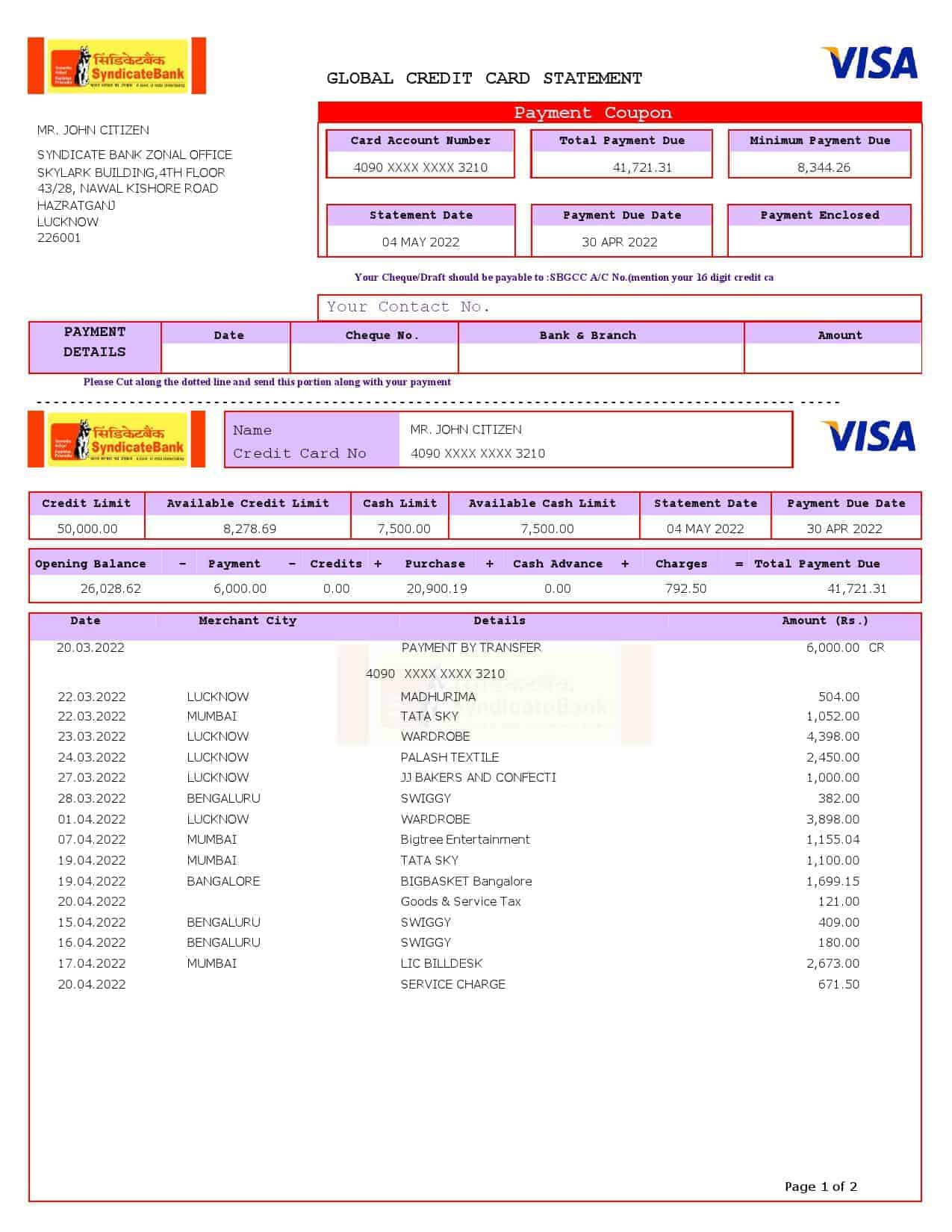 USA-Syndicate-bank-credit-card-statement-Word-and-PDF-template-3-pages-1-1.jpg USA Syndicate bank credit card statement, Word and PDF template, 3 pages