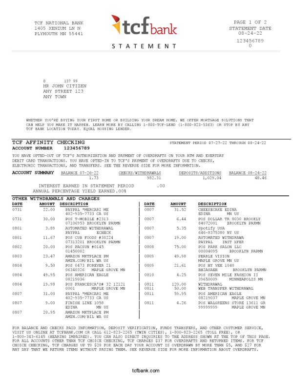 USA-TCF-bank-statement-Word-and-PDF-template-3-pages-1-1.jpg USA TCF bank statement, Word and PDF template, 3 pages