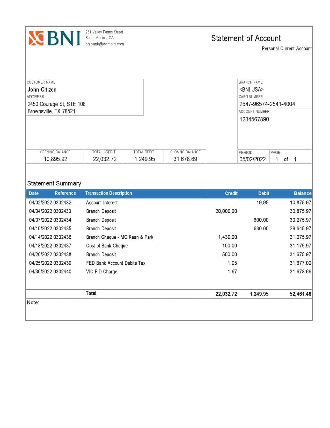 USA-Texas-BNI-bank-account-statement-Word-and-PDF-template.jpg USA Texas BNI bank account statement Word and PDF template