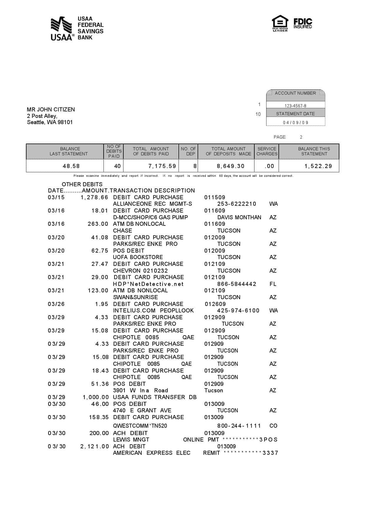 USA-USAA-bank-statement-Word-and-PDF-template-5-pages-3.jpg USA USAA bank statement Word and PDF template, 5 pages - Image 3