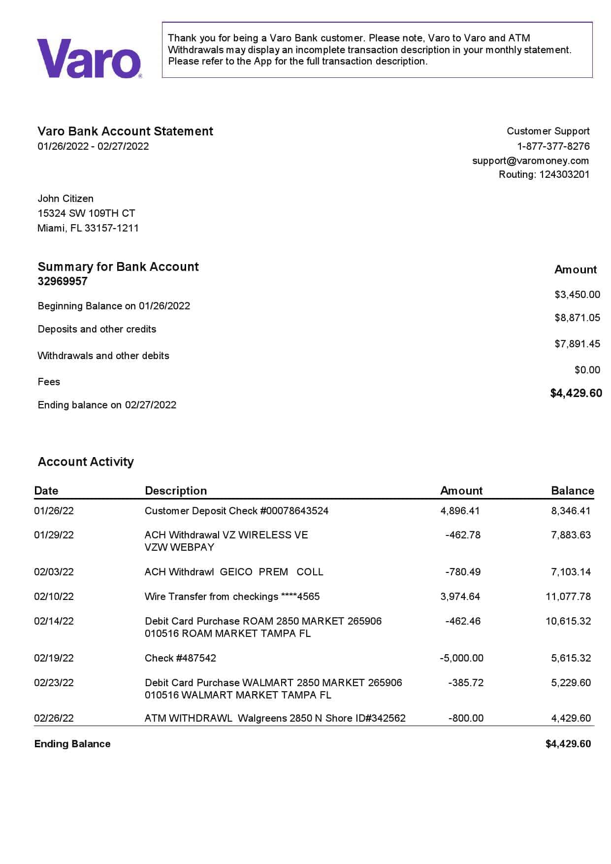 USA-Varo-bank-statement-Word-and-PDF-template-2-pages-version-2-1.jpg USA Varo bank statement, Word and PDF template, 2 pages, version 2