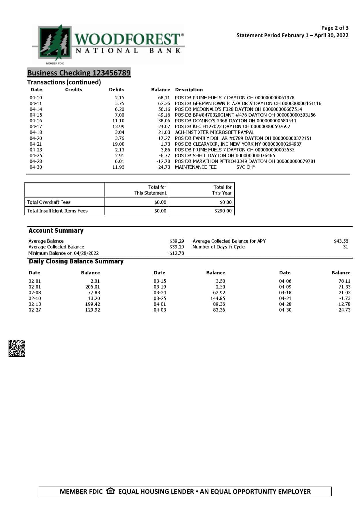 USA-Woodforest-bank-statement-Word-and-PDF-template-3-pages-2.jpg USA Woodforest bank statement Word and PDF template, 3 pages - Image 2