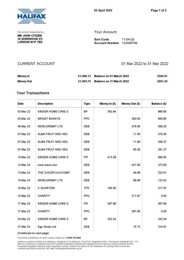 United-Kingdom-Halifax-bank-statement-Word-and-PDF-template-2-pages-version-2-1.jpg United Kingdom Halifax bank statement Word and PDF template, 2 pages, version 2