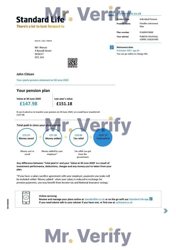 United-Kingdom-Standard-Life-proof-of-address-pension-statement-in-Excel-and-PDF-.xls-and-.pdf-format.jpg United Kingdom Standard Life proof of address pension statement in Excel and PDF (.xls and .pdf) format