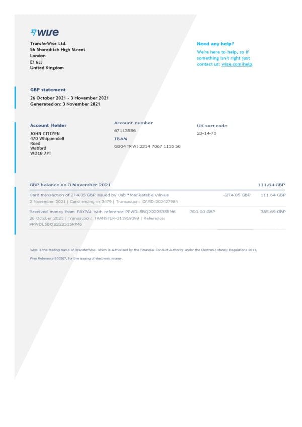 United-Kingdom-Wise-bank-statement-template-in-Word-and-PDF-format.jpg United Kingdom Wise bank statement template in Word and PDF format