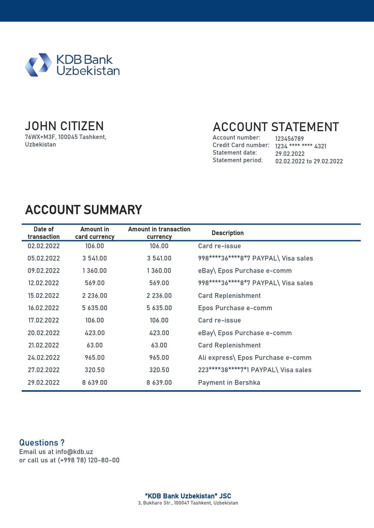 Uzbekistan-KDB-Bank-statement-template-in-Word-and-PDF-format.jpg Uzbekistan KDB Bank statement template in Word and PDF format