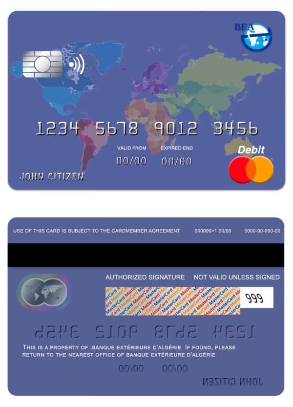 Algeria banque extérieure mastercard Fillable Algeria banque extérieure mastercard Templates | Layer-Based PSD