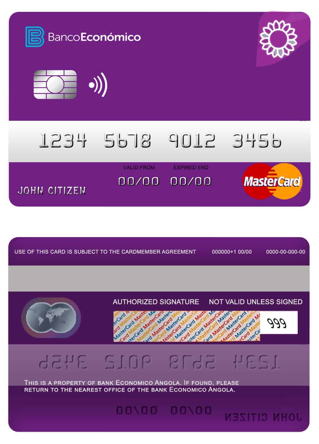Angola Bank Economio mastercard Fillable Angola Bank Economio mastercard Templates