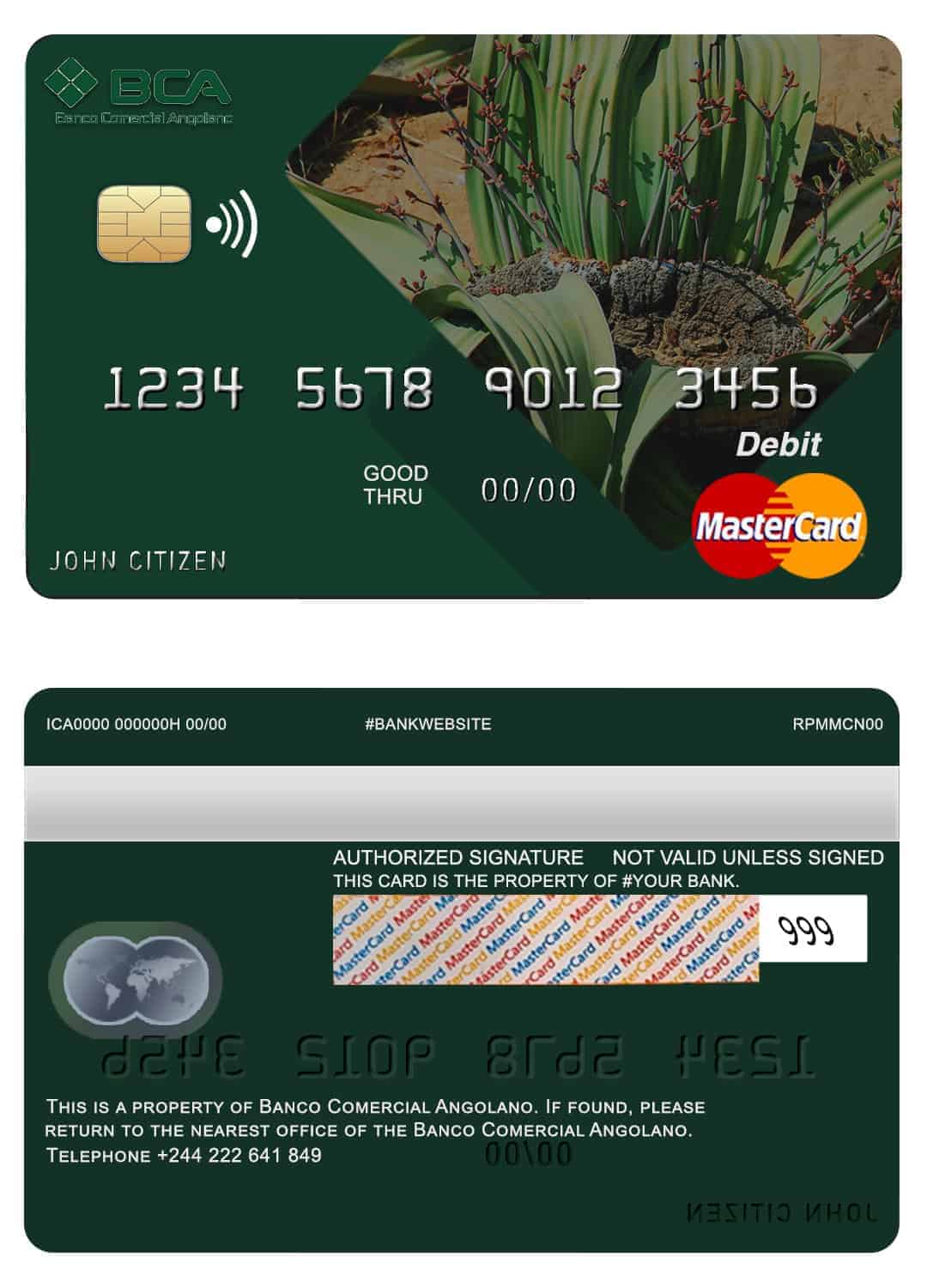 Angola Comercial Bank mastercard Editable Angola Comercial Bank mastercard Templates in PSD Format