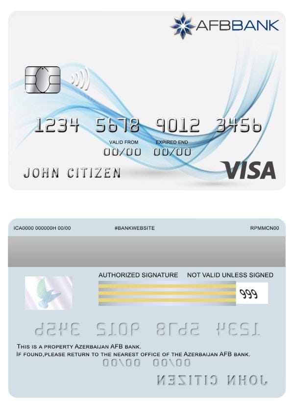 Fillable Azerbaijan AFB bank visa card Templates