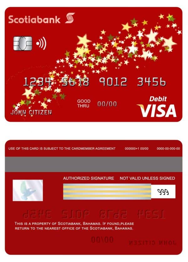 Bahamas Scotia bank visa debit card Fillable Bahamas Scotia bank visa debit card Templates