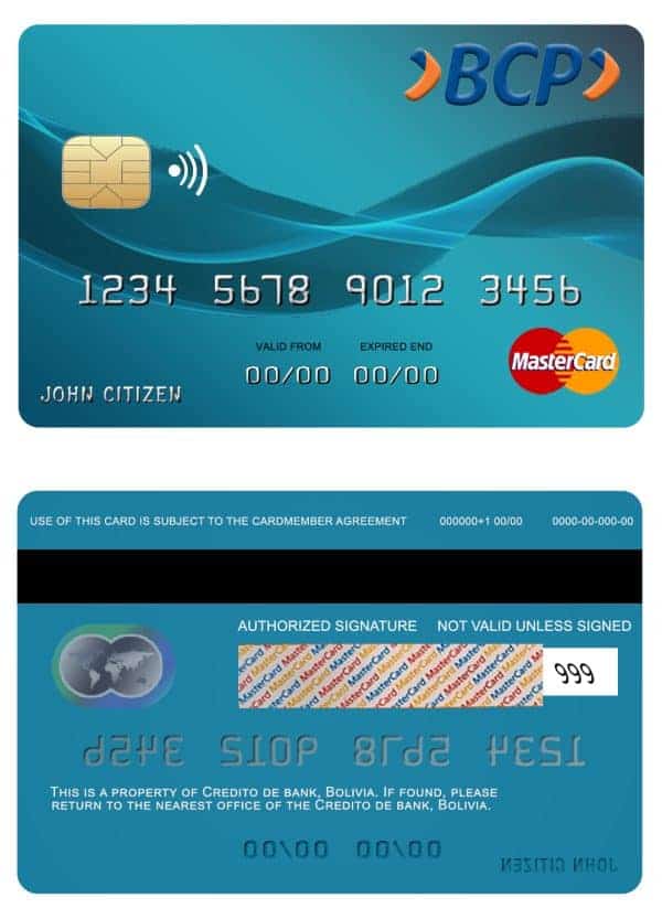 Bolivia Credito bank mastercard Fillable Bolivia Credito bank mastercard Templates