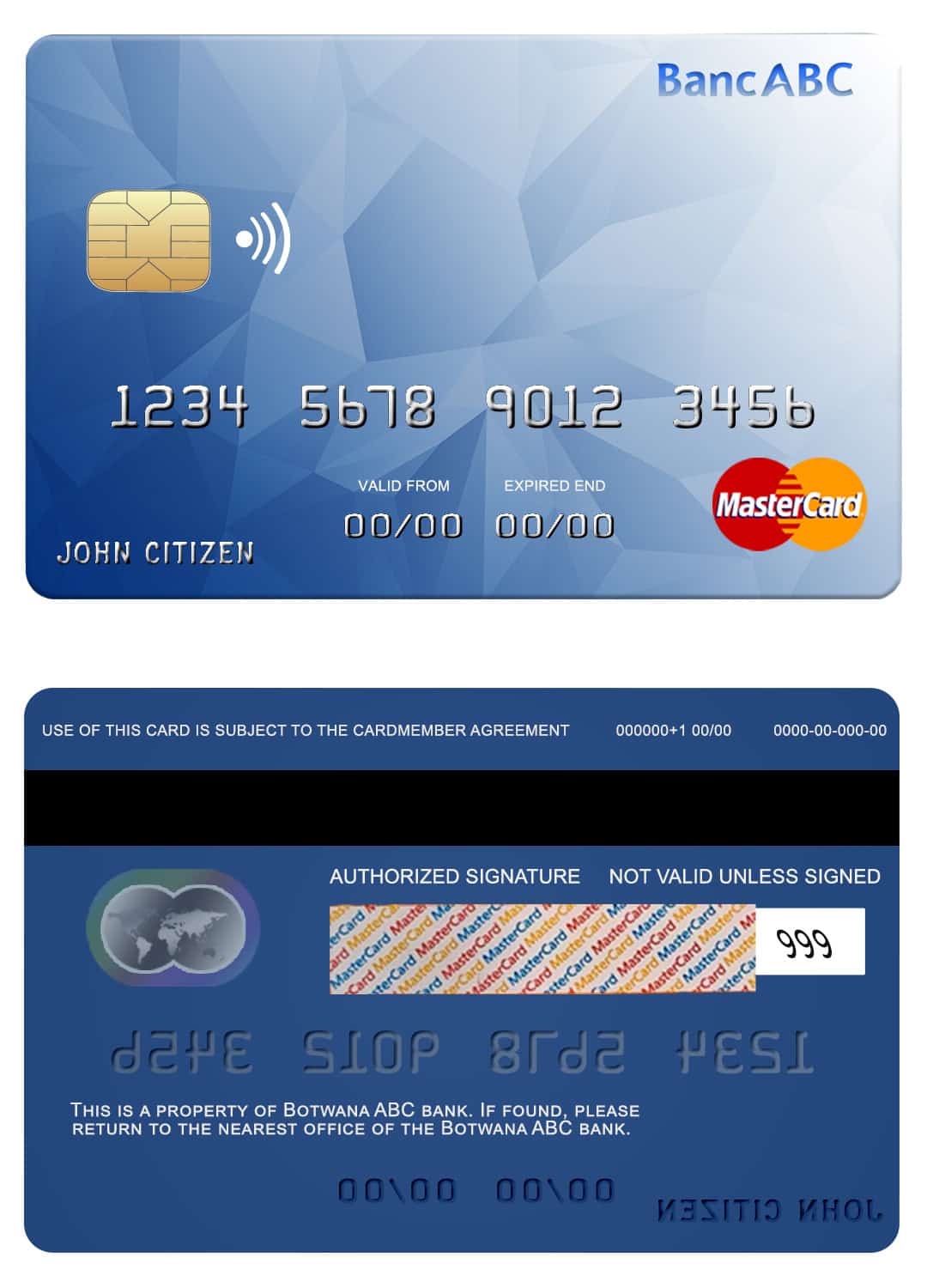 Bostwana ABC bank mastercard Fillable Bostwana ABC bank mastercard Templates
