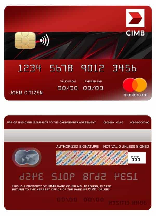 Brunei CIMB bank mastercard credit card Fillable Brunei CIMB bank mastercard credit card Templates
