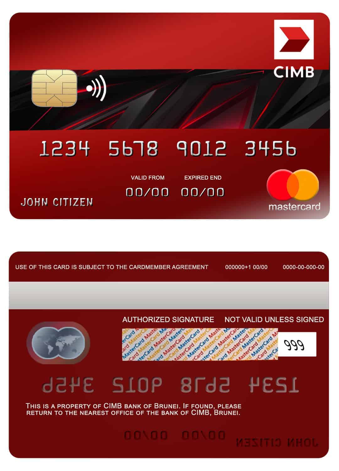 Brunei CIMB bank mastercard credit card Fillable Brunei CIMB bank mastercard credit card Templates