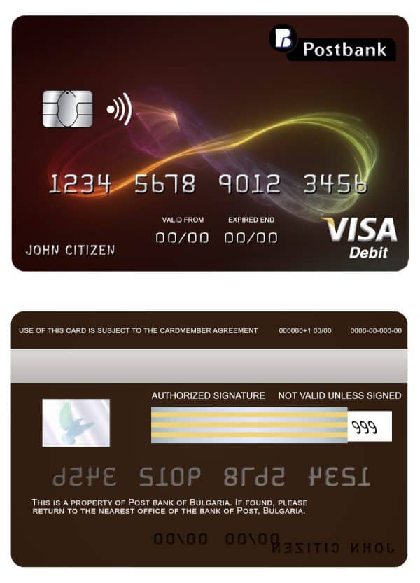 Bulgaria Post Bank visa credit card Fillable Bulgaria Post Bank visa credit card Templates