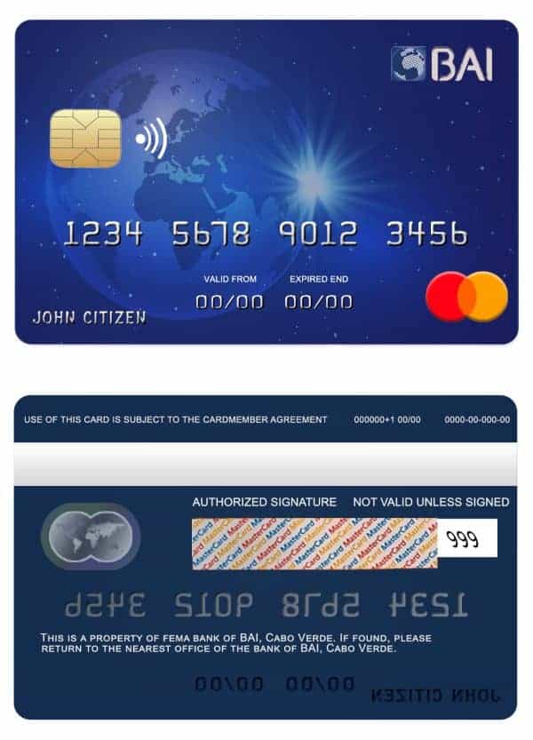 Cabo Verde BAI bank mastercard credit card Fillable Cabo Verde BAI bank mastercard credit card Templates