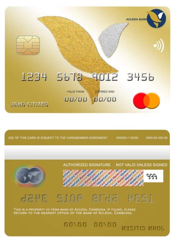 Cambodia Acleda bank mastercard Fillable Cambodia Acleda bank mastercard Templates