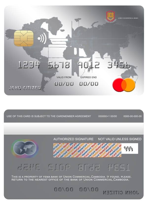 Cambodia Union Commercial bank mastercard credit card Fillable Cambodia Union Commercial bank mastercard credit card Templates