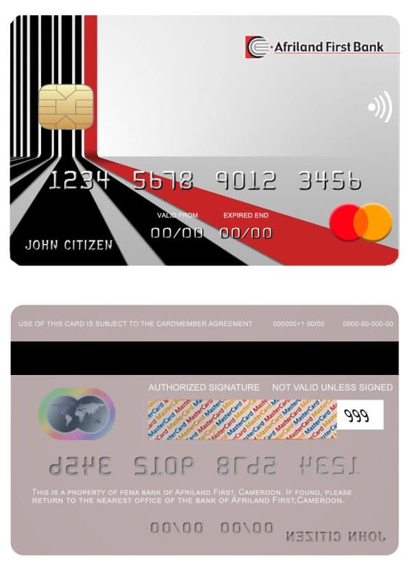 Cameroon Afriland First bank mastercard credit card Fillable Cameroon Afriland First bank mastercard credit card Templates