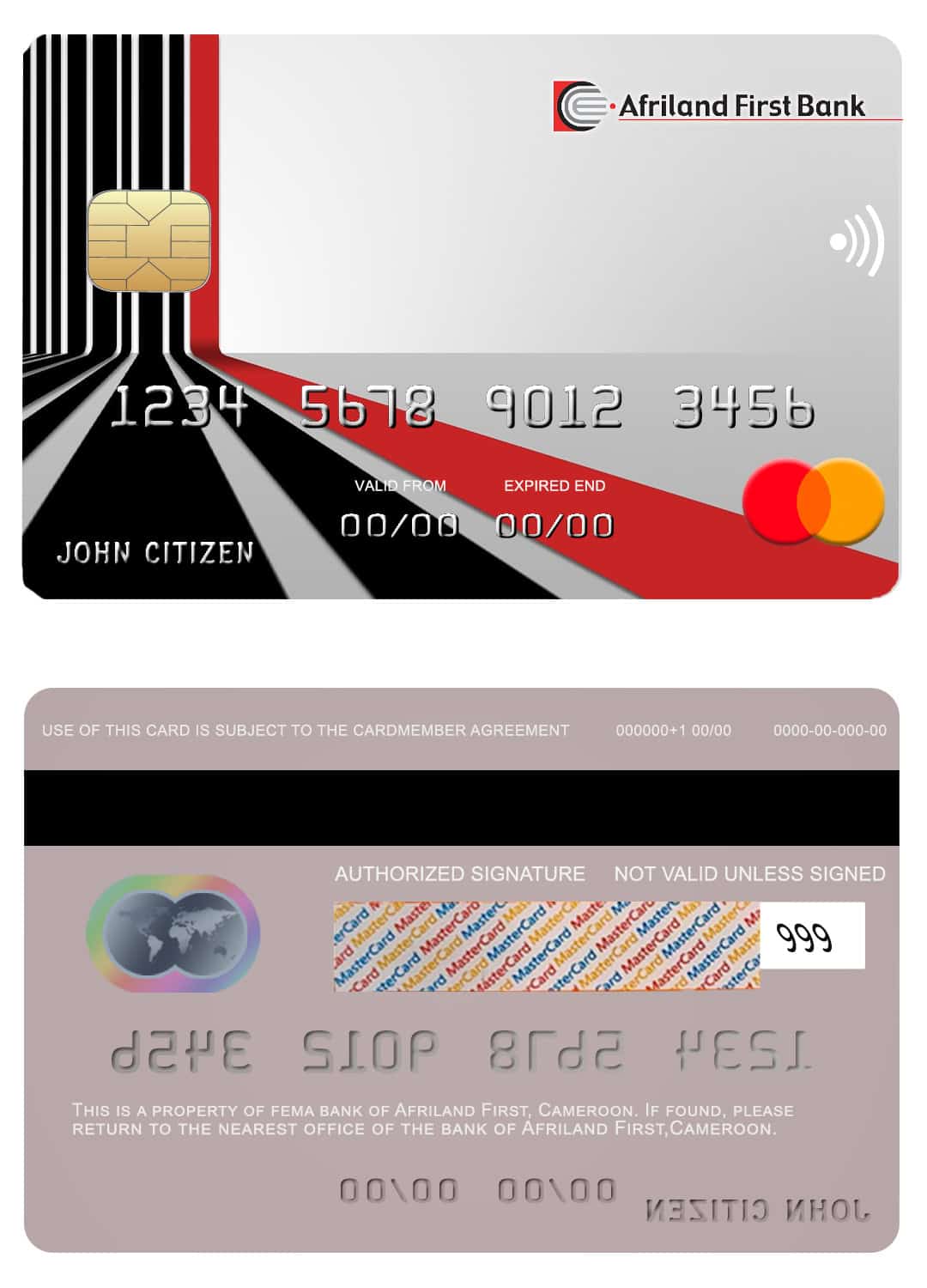 Cameroon Afriland First bank mastercard credit card Fillable Cameroon Afriland First bank mastercard credit card Templates
