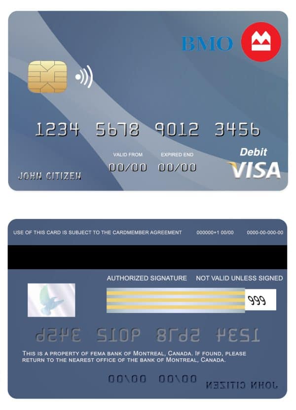 Canada Montreal bank visa card Fillable Canada Montreal bank visa card Templates