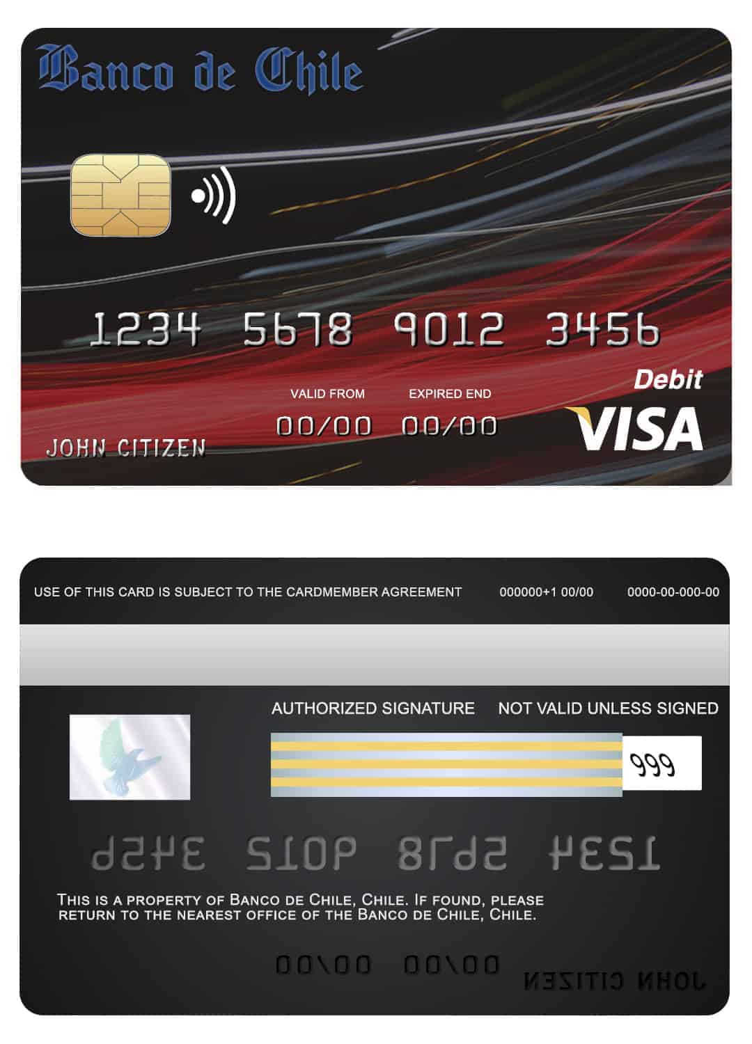 Chile Banco de Chile bank visa credit card Fillable Chile Banco de Chile bank visa credit card Templates