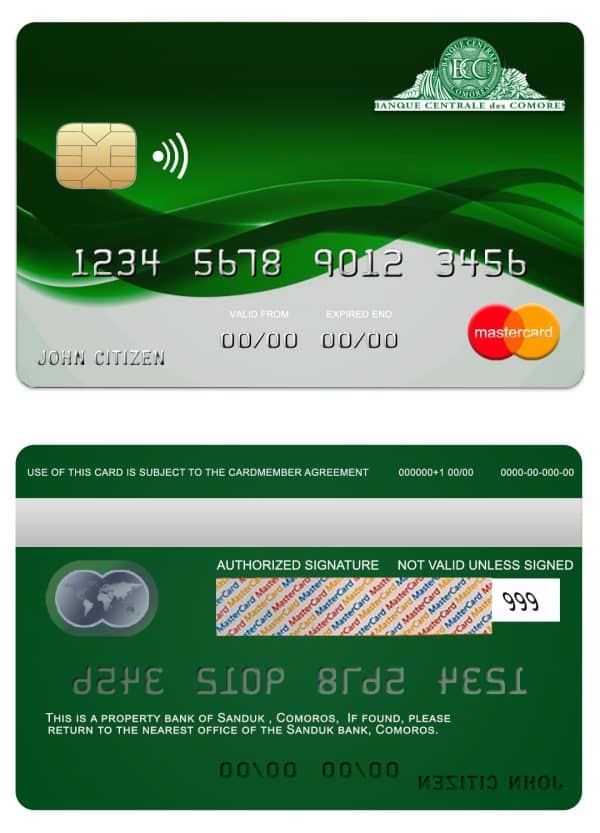 Comoros Sanduk bank mastercard credit card Fillable Comoros Sanduk bank mastercard credit card Templates