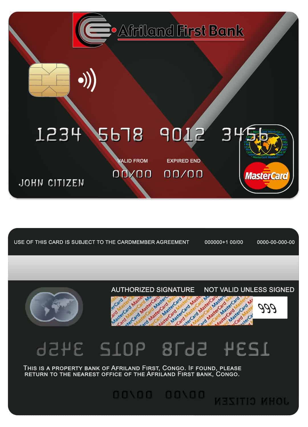 Congo Afriland First bank mastercard credit card Fillable Congo Afriland First bank mastercard credit card Templates