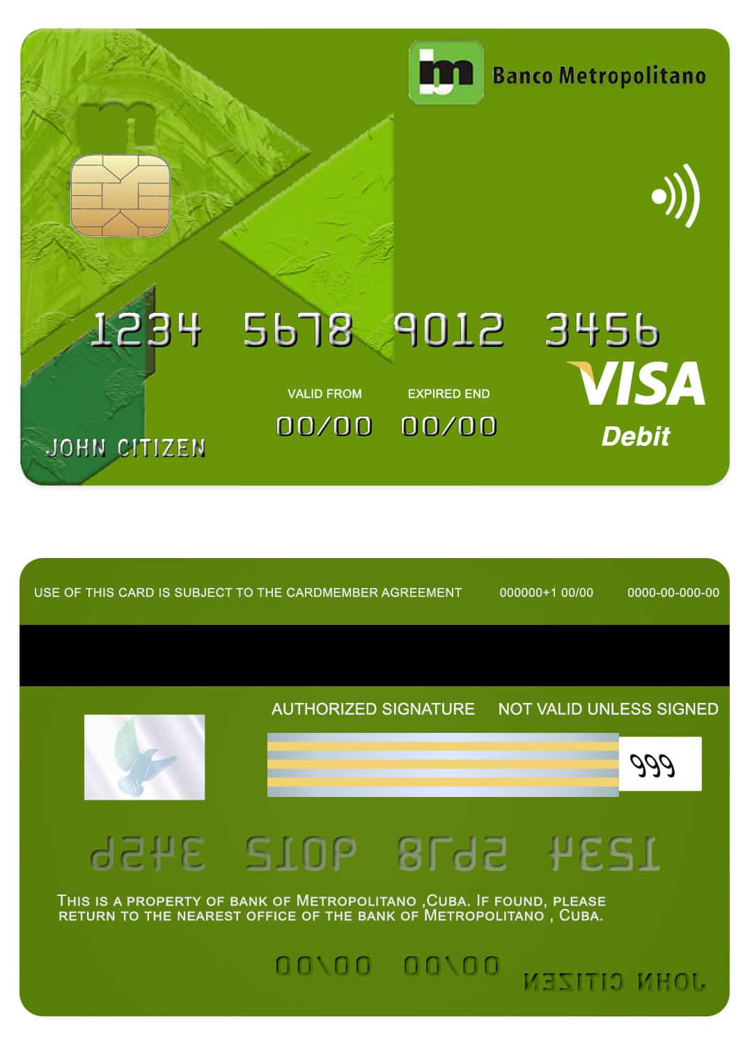 Cuba Metropolitan bank visa credit card Editable Cuba Metropolitan bank visa credit card Templates