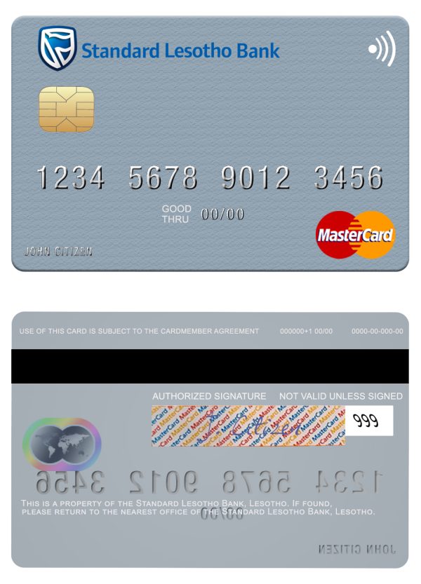 Editable Lesotho Standard Bank mastercard Templates Editable Lesotho Standard Bank mastercard Templates