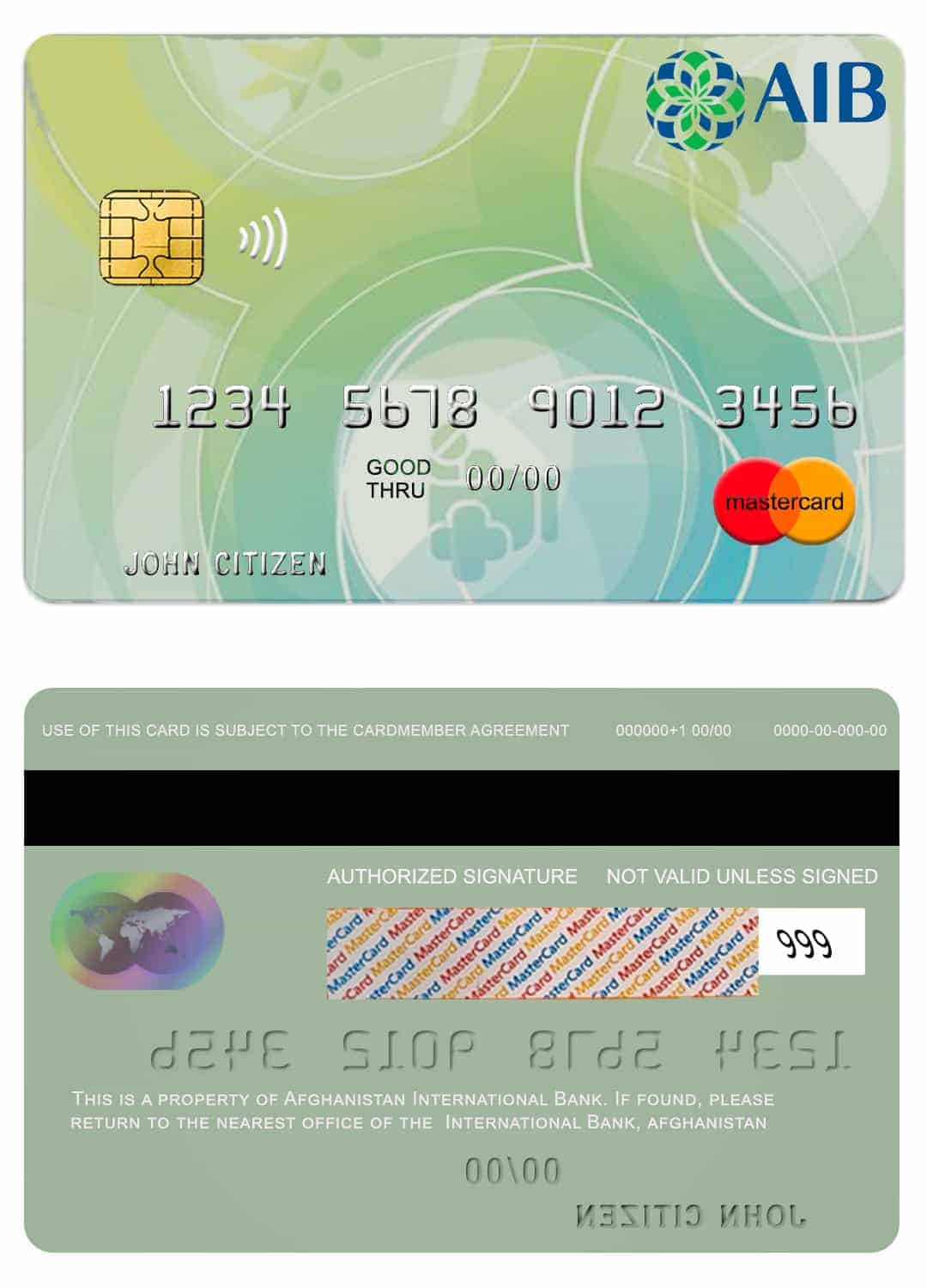 Fillable Afghanistan International Bank mastercard Templates Fillable Afghanistan International Bank mastercard Templates