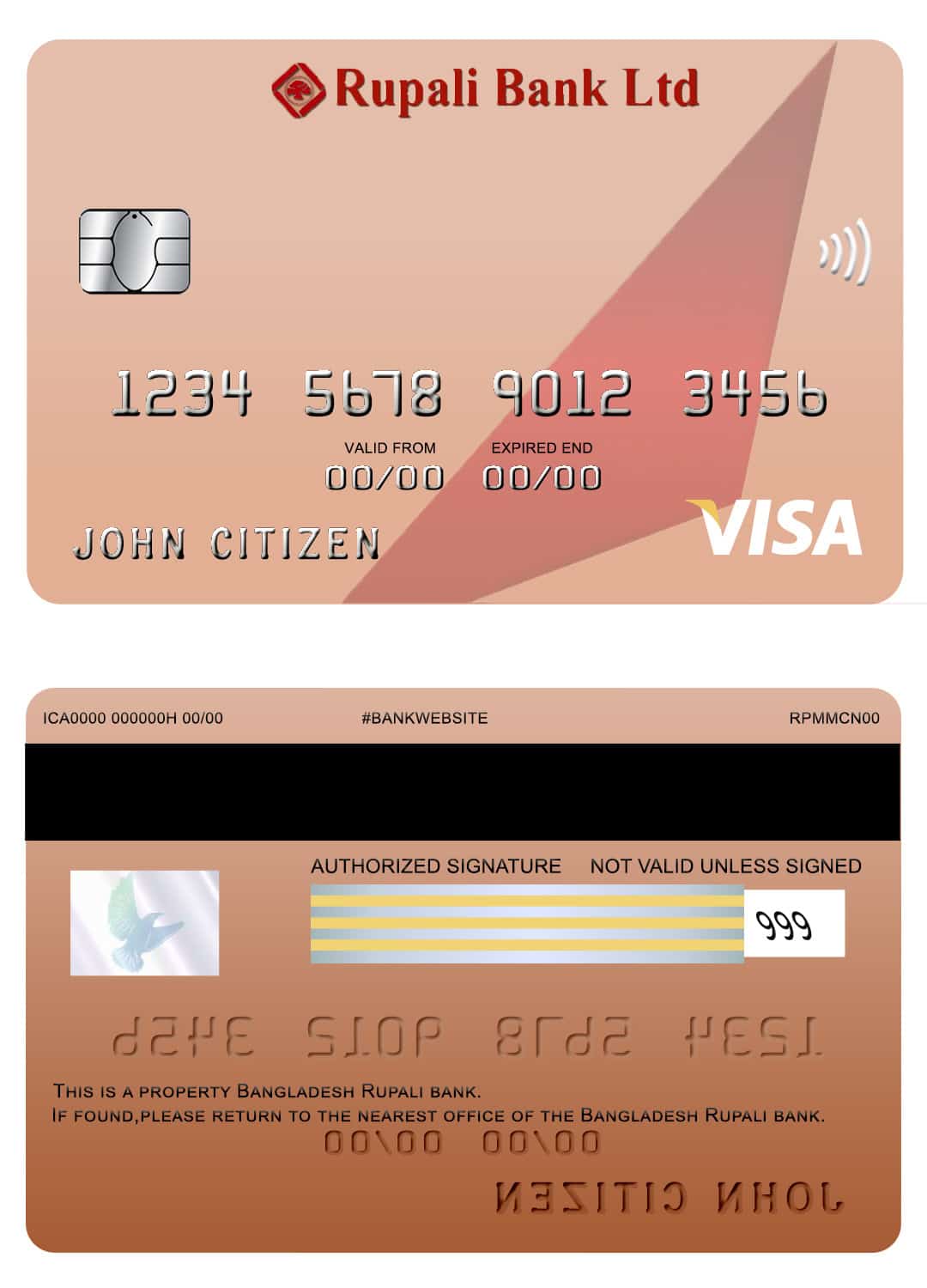 Fillable Bangladesh Rupali bank visa card Templates Bangladesh Rupali bank visa card