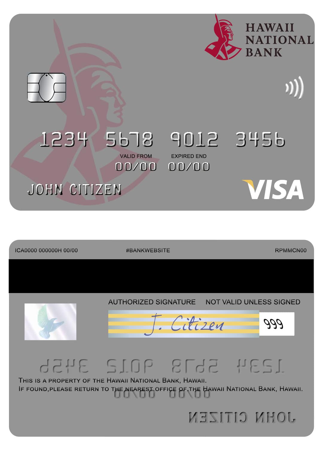 Hawaii National Bank visa card Fillable Hawaii National Bank visa card Templates