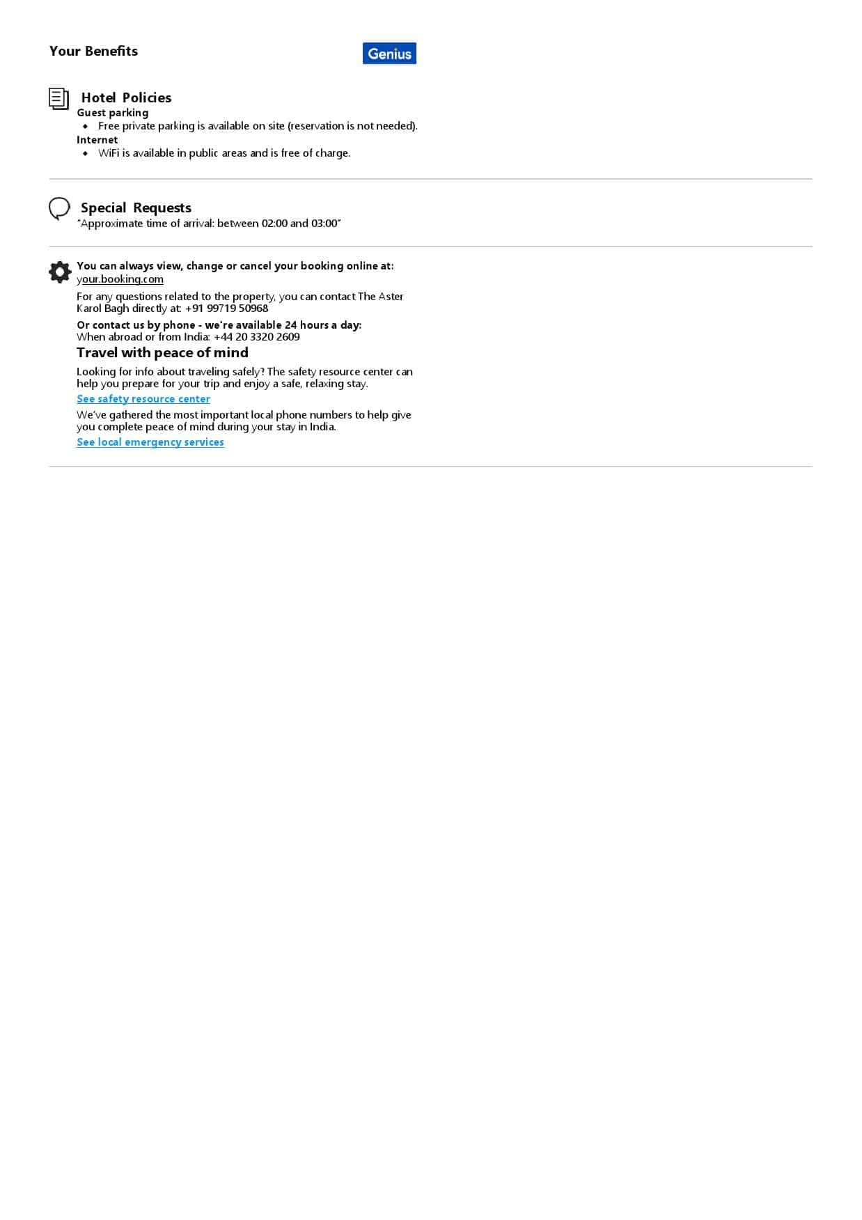 India hotel booking confirmation Word and PDF template, 2 pages India hotel booking confirmation Word and PDF template, 2 pages