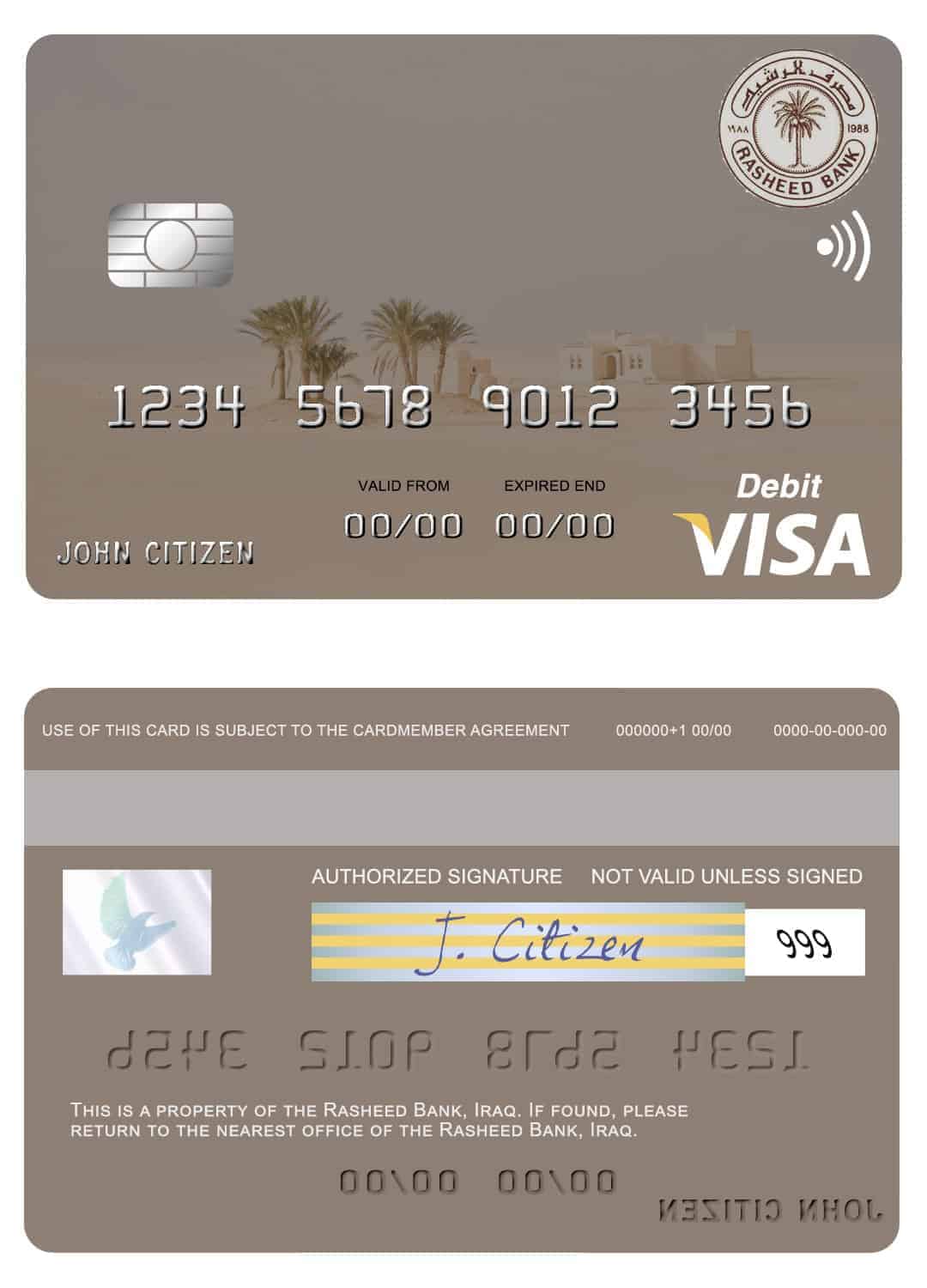 Iraq Rasheed Bank visa card Fillable Iraq Rasheed Bank visa card Templates