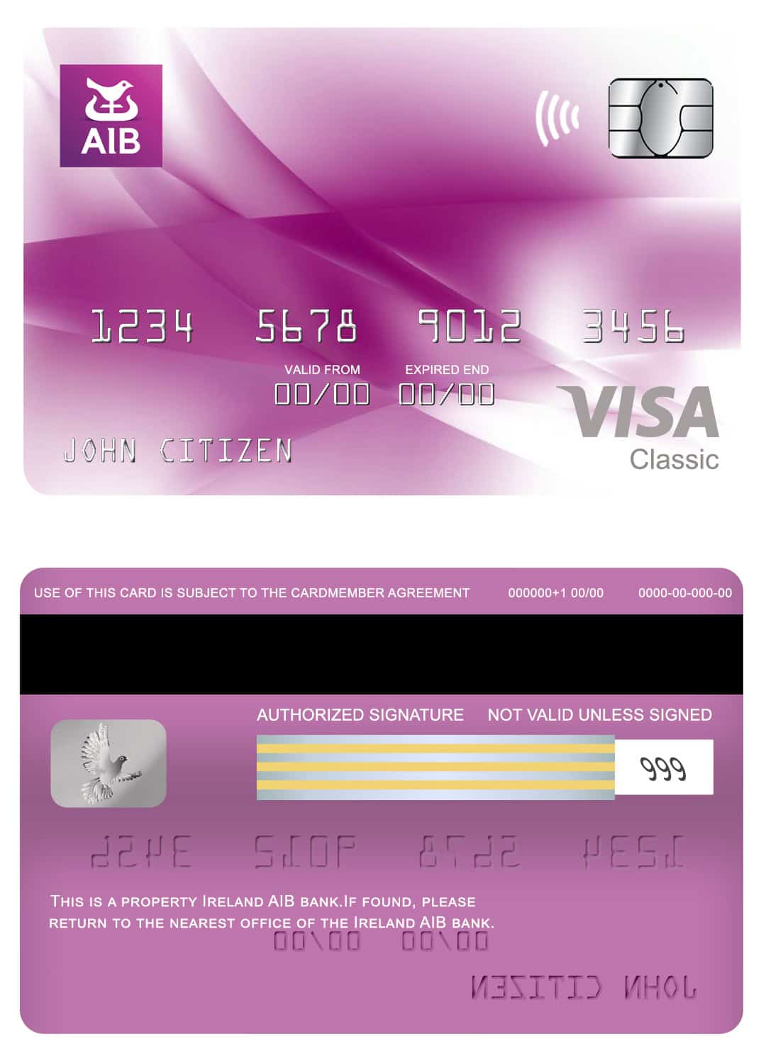 Ireland AIB bank visa classic card Fillable Ireland AIB bank visa classic card Templates