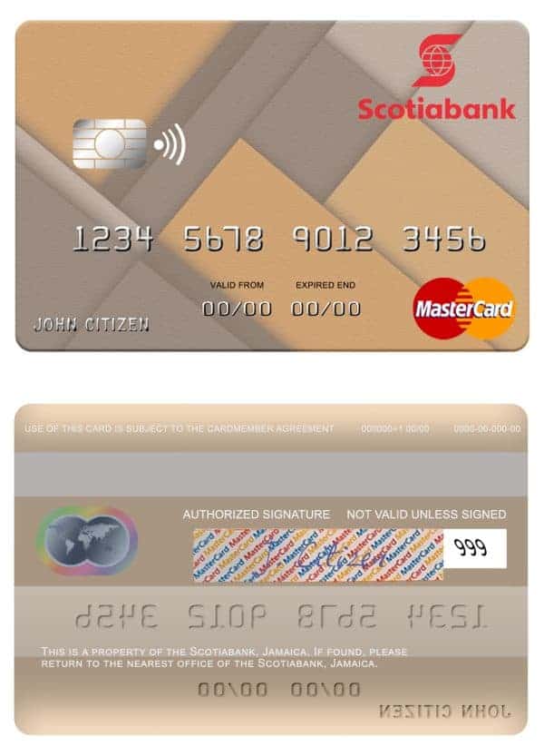 Fillable Jamaica Scotiabank mastercard Templates