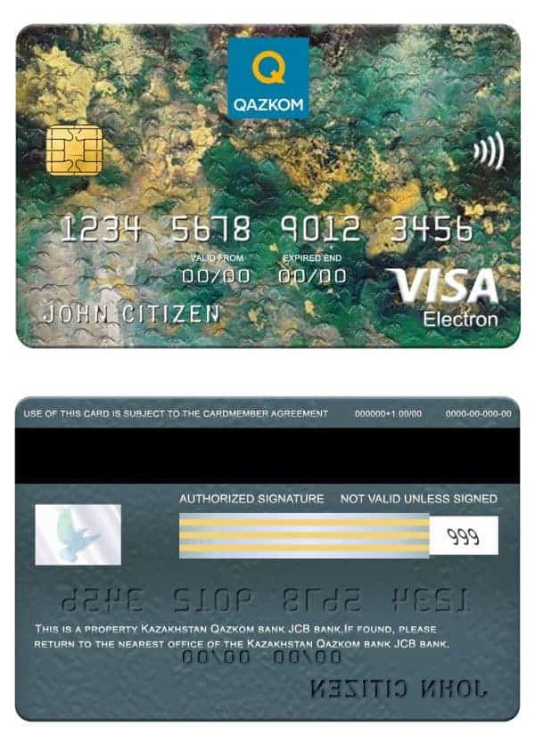 Fillable Kazakhstan Qazkom bank visa electron card Templates